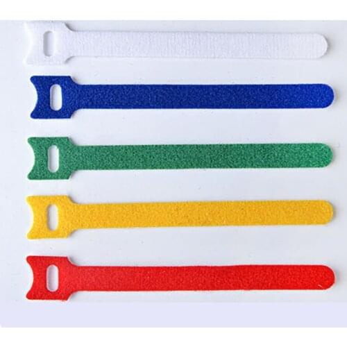 96Pcs Sticking Tape Cable Ties with Eyelet Holes organizer wiring harness cord Magic self adhesive hook loop Fastener 12mm*150mm