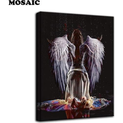 Abstract Sexy Angel Wing DIY Diamond Painting square drill diamond Embroidery Cross Stitch Rhinestone Mosaic Beauty Decorative