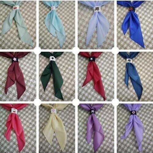 JK Uniform Accessories Multicolored into Triangle Scarf Golden Carp Tie Sailors Scarf Water Cyan Red