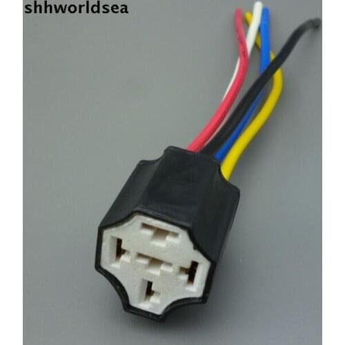 Shhworldsea 5/30/100pcs automotive plastic socket for relay,ceramic 5 pins auto relay connector