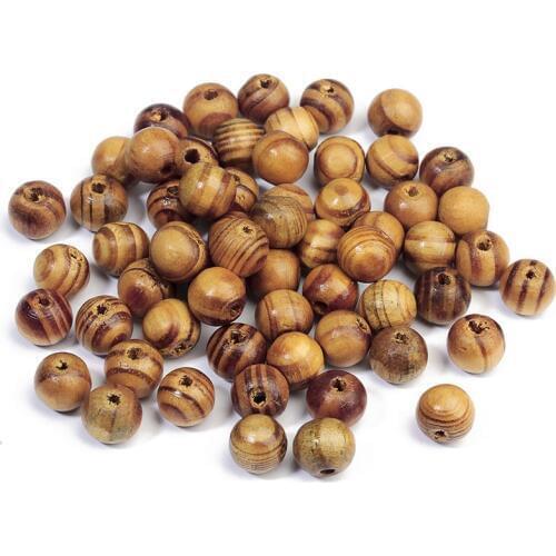 XINYAO 100pcs 6/8/10/12/14mm Round Natural Pine Wooden Bead Loose Unfinished Wood Beads For Diy Jewelry Making Houten Kralen