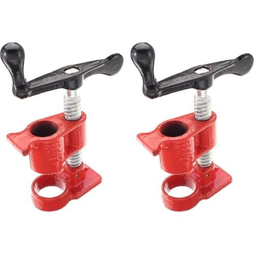 1PC 1/2'' 3/4'' Quick Release Wood Gluing Pipe Clamp Heavy Duty Wide Base Iron Wood Metal Clamp Set Woodworking Workbench