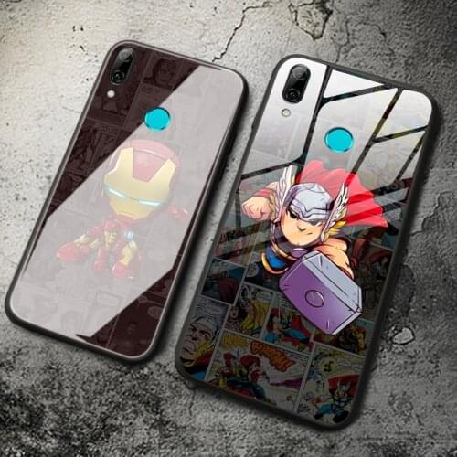 Tempered Glass Case For Huawei P10 P20 P30 Lite P40 Pro E P Smart Z P Smart Plus P Smart Pro Shockproof Cover Super Hero Case