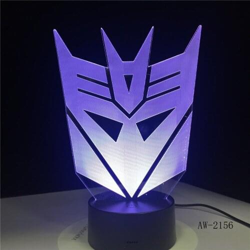 Decepticons Character Boy Gift Megatron Mark 3D Illusion Table Lamp RGB LED Colorful Room Decor Night Light