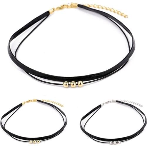 Double Layer Choker Bead Adjustable Choker Collar Necklace Simple Collar Choker Velvet Choker Clavicle Necklace Jewellery