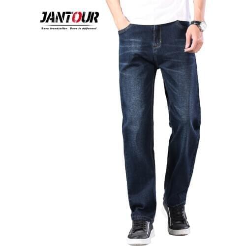 Jantour Mens Thin Straight-leg Loose Jeans 2020 Summer New Classic Style Advanced Stretch Loose Pants Male Brand