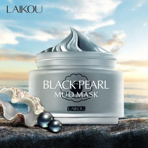 LAIKOU Black Pearl Mud Mask Facial Oil Control Moisturizing Whitening Acne Treatment Blackhead Removal Korean Mask Skin Care