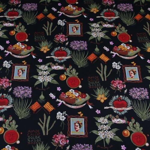 European style Retro print stretch cotton fabric for dress telas por metros tissu au metre vestido DIY tela patchwork upholstery