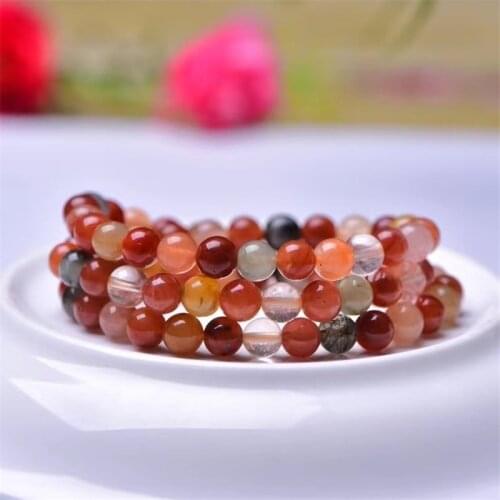 Good Quality 6 MM Colorful Fukurokuju Jades Stone Round Bead 52CM Bracelet for Women Girls Long Necklace Fashion Jewelry