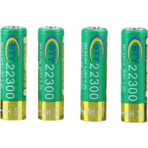 Quality Product 4Pcs AA BTY Battery 2300mAh 14500 NI-MH Rechargeable Batteries 14500Batteria 1.2V For Digital Cameras Cell