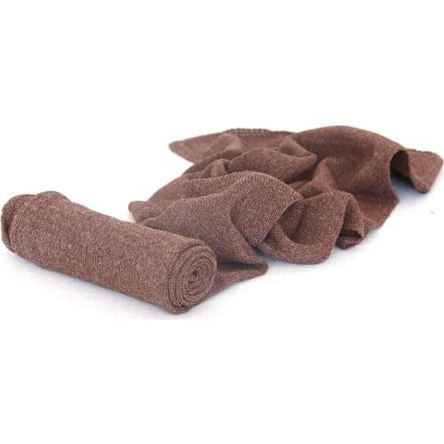 Brown Stretchy Newborn Photography Wrap Vintage Baby Swaddle Blanket Basket Layer Infant Cloth Fabric Wrapping Sack Photo Props