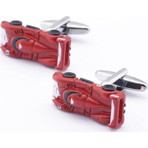 Mini 3D Red Racing Car Cufflinks Cool Car Model Cuff Links Shirt Cuff Buttons Mens Jewelry Accessory Fashion Gift 5pairs/lot