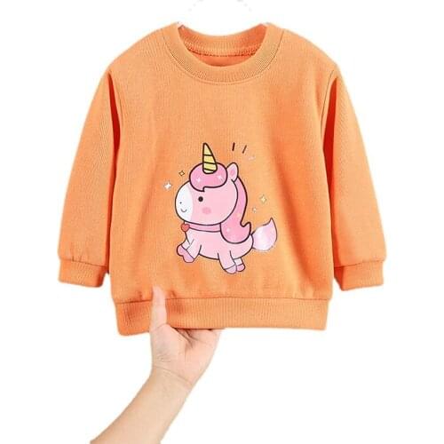 Fashion Girls Sweatshirts for Autumn Winter Unicorn Baby Sweaters Cotton Animal Childrens Hoodies Top Clothes Baby Sweater