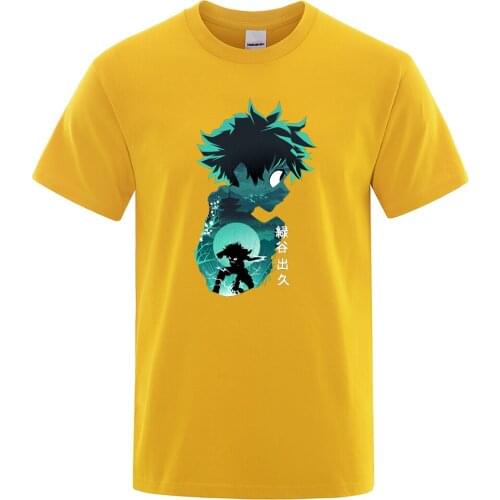 My Hero Academia Tops Cool Deku Tshirt Hip Hop Korean Sportswear Men Summer Short Sleeve Mens T Shirts Fashion Cool T-Shirt