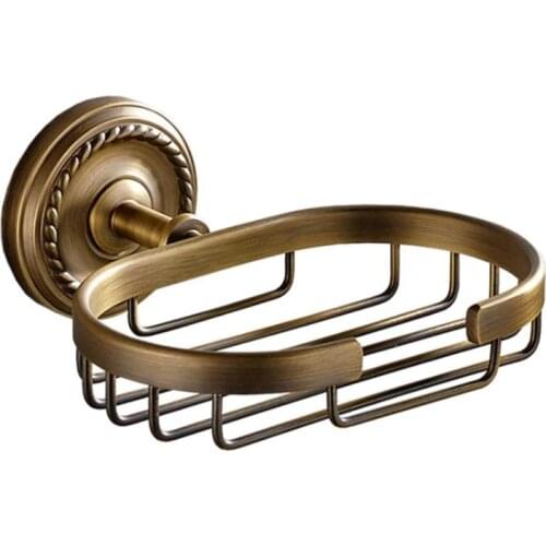 1PC Antique Brass Soap Dishes Wall Mounted Soap Dish Soap Holder Box Soap Basket Bathroom Accessories