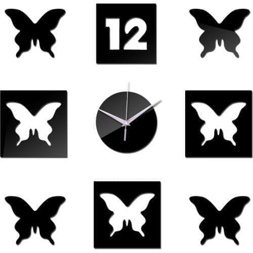 New home decoration diy 3d acrylic mirror wall stickers clock watch reloj de pared clocks quartz living room Modern Needle