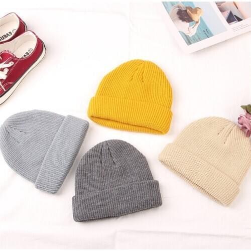 Autumn Winter Unisex Knitted Beanie Hat Short Thread Hip Hop Hat Adult Men Beanie Women Knitted Beanie SkullCap Elastic Hats
