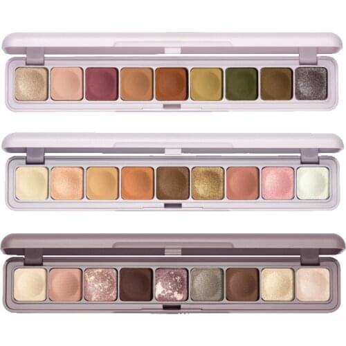 MUBTF Mode Eyeshadow Palette Fingertips Nine-color Eyeshadow Small Disc Glitter Pearlescent Powder Eye Shadow Makeup Cosmetics