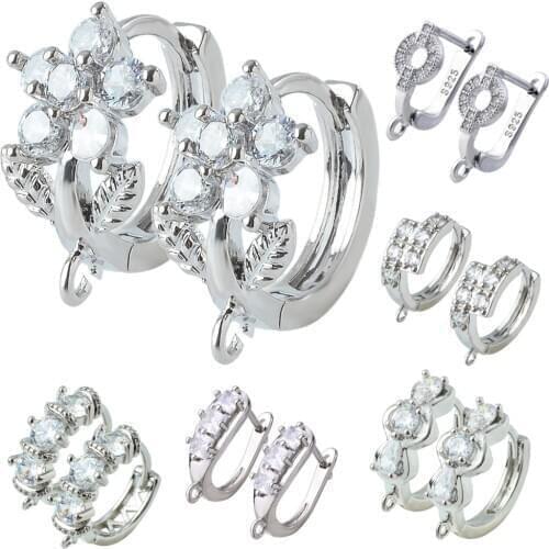 Peixin kpop CZ earrings hook DIY earrings accessories jewelry making charm tassel jewelry findings Handmade wholesale jewelry