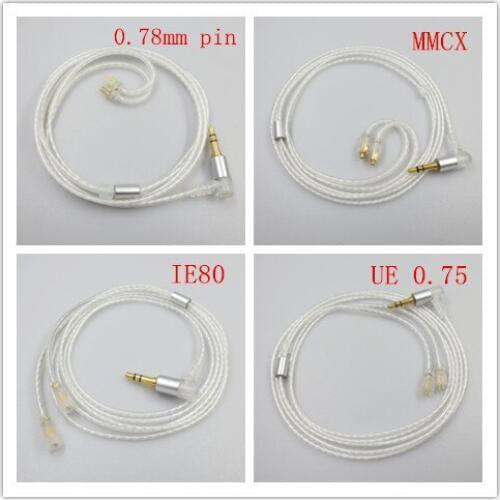 Diy earphone upgrade cable silver plated cable for SE215 SE535 IM50 im04 IE8i TF10 15 1964 W4R