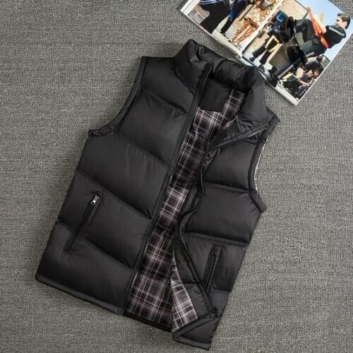 Casual Vest Men Cotton Padded Slim Sleeveless Winter Jacket Men Thick Warm Parka Vest Coat Male Waistcoat Men QCC-0627