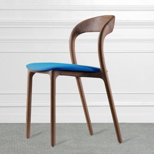 Factory direct ash wood dining chair Cafe restaurant dining room full solid wood chair Home Nordic upholstered chair