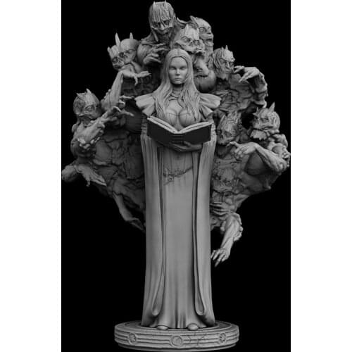 Self-assembled New Unassembled 1/24 ancient fantasy woman officer stand (WITH BASE ) Resin Figure Unpainted Model Kit