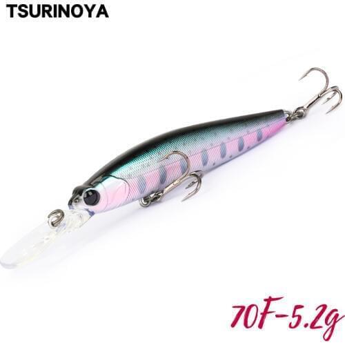 TSURINOYA Fishing Lure DW68 Ranger 70F Floating Minnow Hard Lures 70mm 5.2g High Quality Jerkbait Wobblers Swimbait Crankbaits