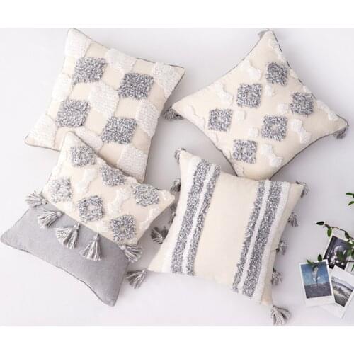 Home Decoration Ethnic Style Cushions Headboard Car Seat Cushion Pillows Ins Moroccan Lace Tassel Tufted India Pillowcase