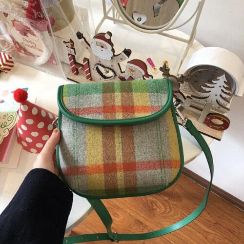 Women Bag New 2021 Fashion PU Flap Korean Ladylike Plaid Zipper Hasp Soft Shoulder Bag Pures And Bags Crossbody Women Bag