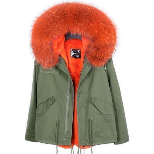 2020 New Raccoon Fur Collar Jackets Winter Womens Removable Thickening Warm Inner Liner Cotton Jacket Female Plus Size Parkas