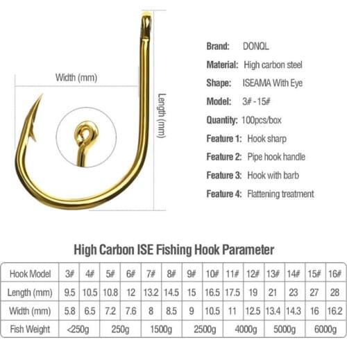 Gold Fishing Hooks 500Pcs Sharpened Barb Jig FishHook With box Fishing