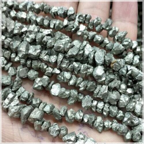1 Strings Nature Pyrite Mine Stone Chips Top Selling Unique Beads Strings Size 4-6mm 15.5 Inches Length