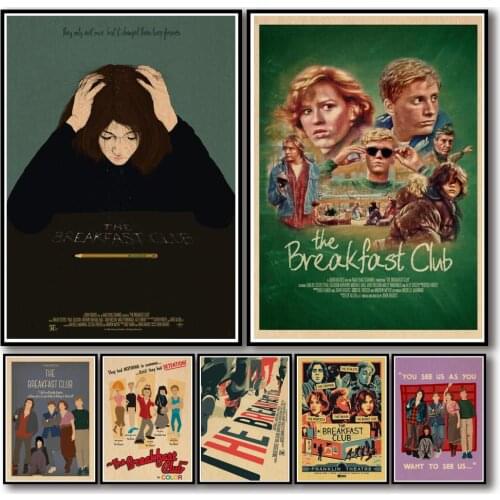 25 Designs Movie The Breakfast Club Kraftpaper Poster Artwork Homedecal Fancy Wall Sticker for Coffee House Bar