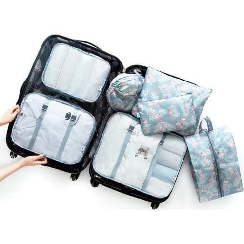 4SETS / LOT NewTravel Bag Set Unisex Luggage Organizer for Clothes Shoe Waterproof Packing Cube Portable Bags Wholesale