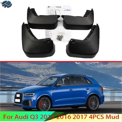 For Audi Q3 2015 2016 2017 4PCS Mud Flaps Splash Guards Fender Mudguard Kit Mud Flap Splash Guards Mudguard Car styling