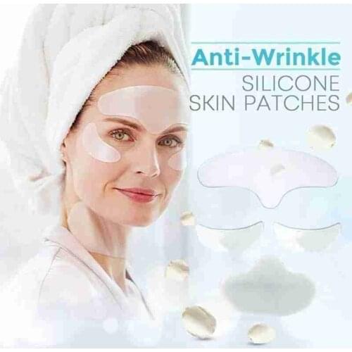4pcs Anti Wrinkle Eye Face Pad Reusable Medical Grade Silicone Invisible Chest Pad Anti-aging Eliminate Prevent Face Wrinkle