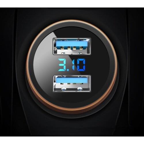 3.1A Dual USB Car Charger LED Display For Ford Focus Fusion Escort Kuga Ecosport Fiesta Falcon Mondeo Taurus EVEREST