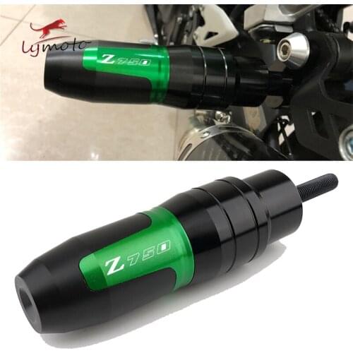 Motorcycle CNC Black Aluminum Crash Pad Exhaust Slider Crash Protector For Kawasaki Z750 Z 50 2008 2009 2010 2011 2012 2013