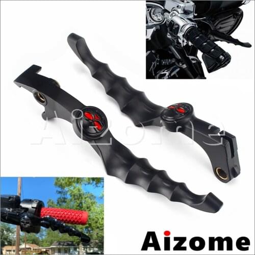 Black Skull Skeleton Brake Clutch Lever Aluminum Motorcycle Handle Lever for Honda Shadow Aero VT VTX 600 750 1100 1300 CB750