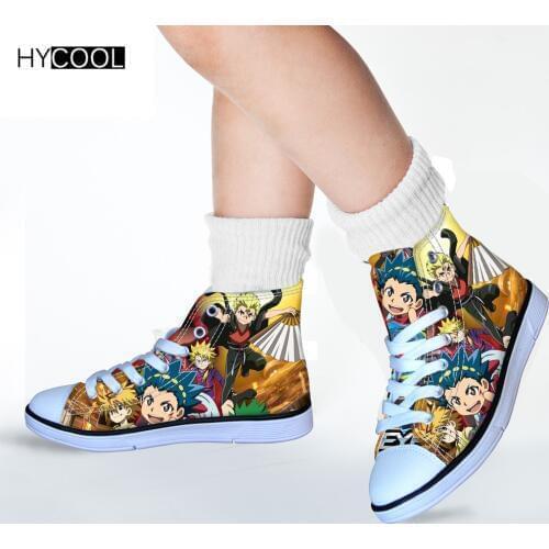 HYCOOL Kids Shoes Anime Beyblade Burst Evolution Printed Children Sports Shoes Boy/Girl Outdoor Daily Walking Sneaker Child Shoe
