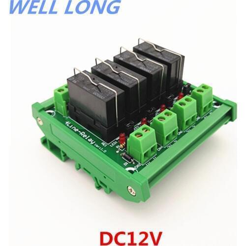 DIN Rail Mount 4 Channel SPDT 16A Power Relay Interface Module,OMRON G5RL-1-E 12VDC Relay