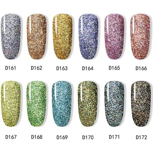 Dip Powder Nail Art Polish Gradient Shining Chrome Pigment Dipping Powder Set Holographic Glitter Nail Flakes Sequins