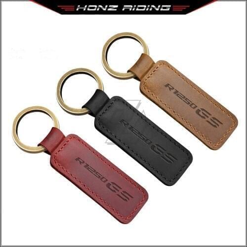 For BMW R1250GS R1250 ADV Rally Models Motorcycle Keychain Cowhide Key Ring