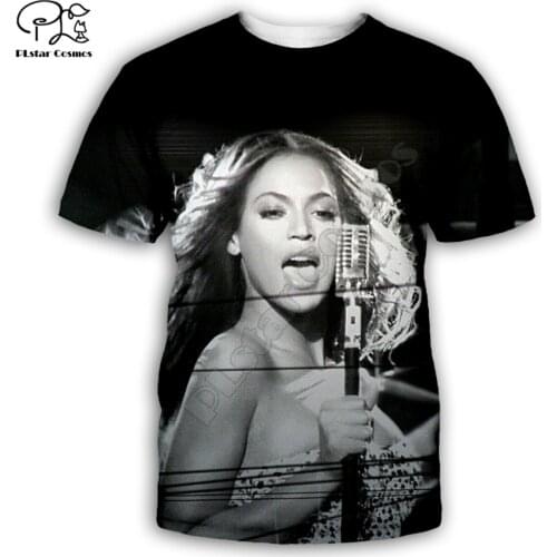 PLstar Cosmos beyonce super stars 3D Printed Men for women t shirt Harajuku summer Short sleeve shirt Casual T-shirt top style-1