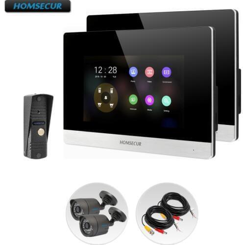 HOMSECUR 4 Wire Video Door Entry Phone Call System with Waterproof CCTV Camera BC011HD-S+BM716HD-S