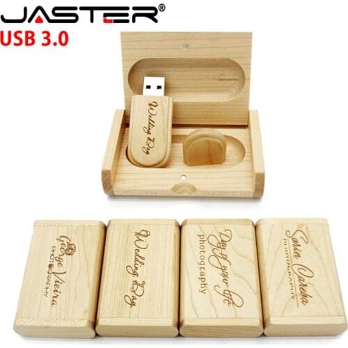 JASTER USB 3.0 Fashion Creative promotion free custom logo wooden Elliptical wood gall pendriver usb+box 4GB/8GB/16GB/32GB/64GB