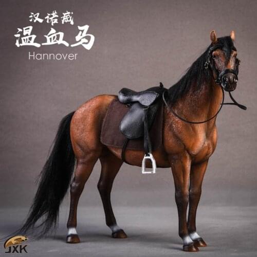 JXK013 1/12 German Hanover Warm blooded Horse Static Animal Harness Model Props for Action figure accessory