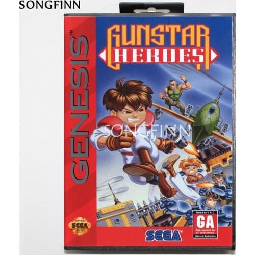 16 bit MD Memory Card With Box for Sega Mega Drive for Genesis Megadrive - gunstar heroes