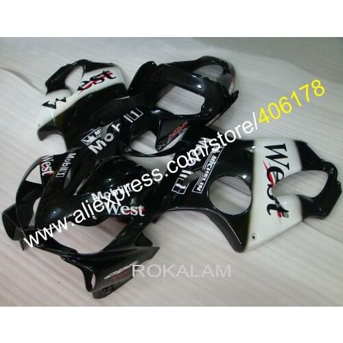 Fairings Kit For Honda 01-03 CBR600 F4i 2001 2002 2003 Sports Bike Black White Bodyworks Fairing (Injection Molding)